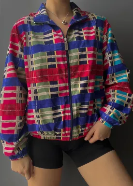 80's Colorful Patterned Windbreaker (S)