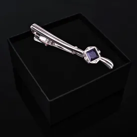 ANBBAS Exquisite Tie Pins Combining Gold Plated K, S925 Sterling Silver and Gemstones for Business Attire