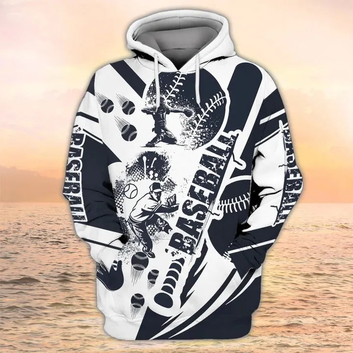 Baseball Unisex T Shirt, 3D All Over Print Baseball Zip Up Hoodie And Bomber, Gift For Baseball Lover