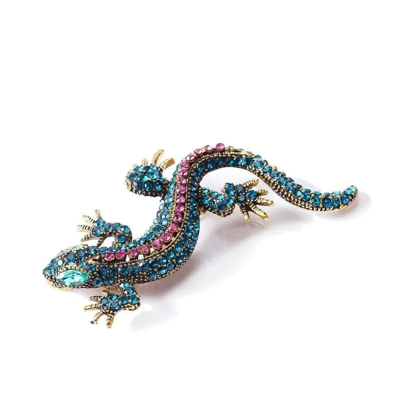 Funny Lizard Rhinestone Pin