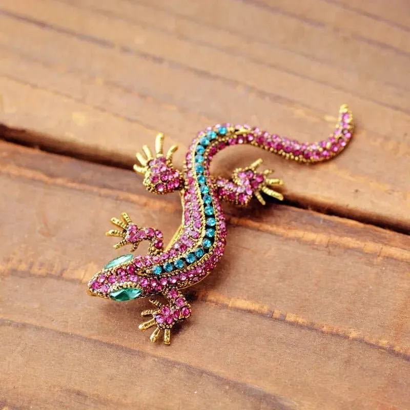 Funny Lizard Rhinestone Pin