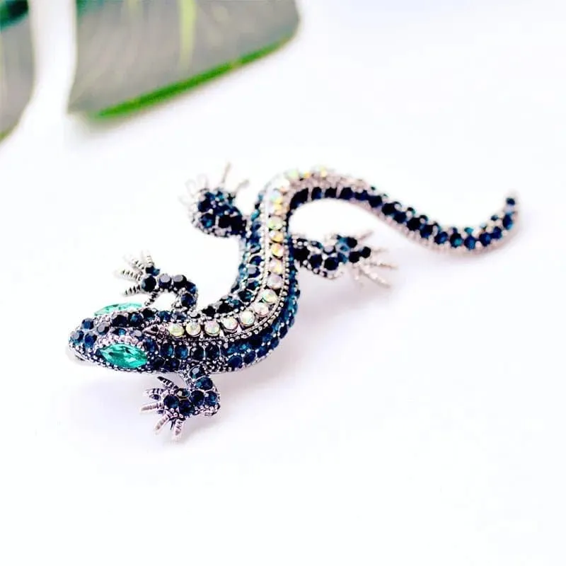 Funny Lizard Rhinestone Pin