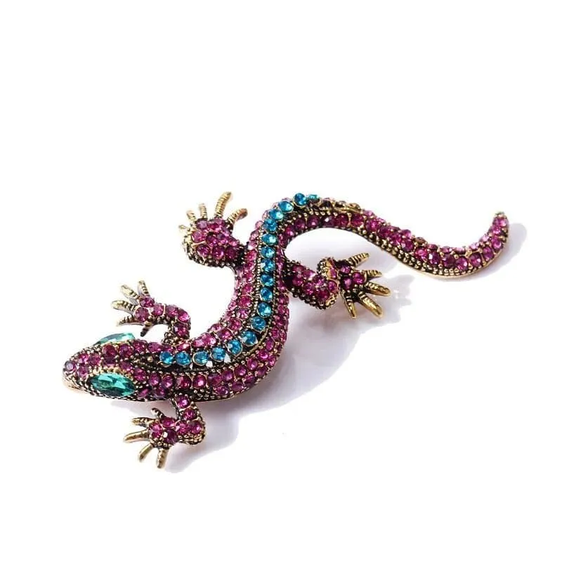 Funny Lizard Rhinestone Pin