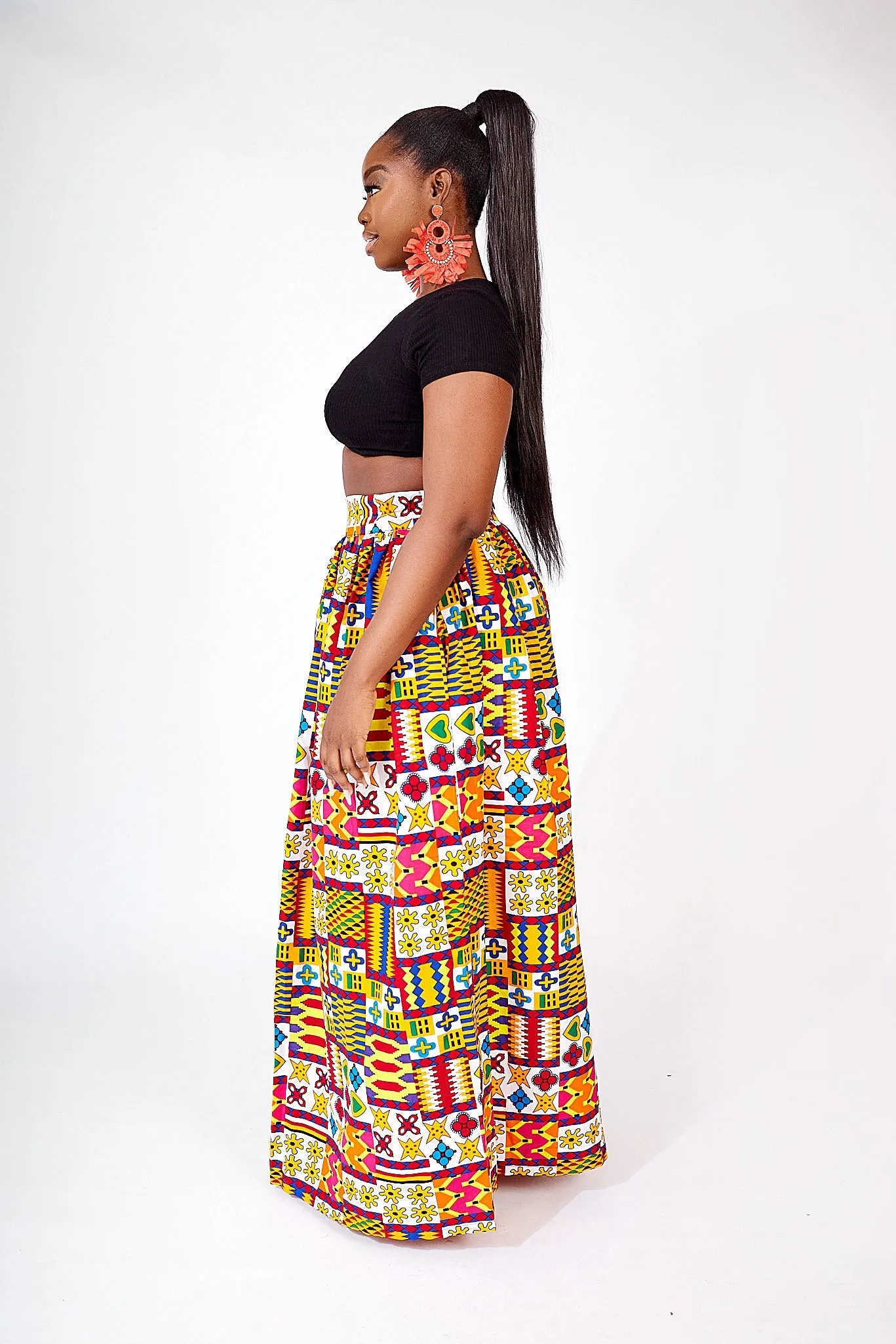 SALE TELE AFRICAN PRINT MAXI SKIRT