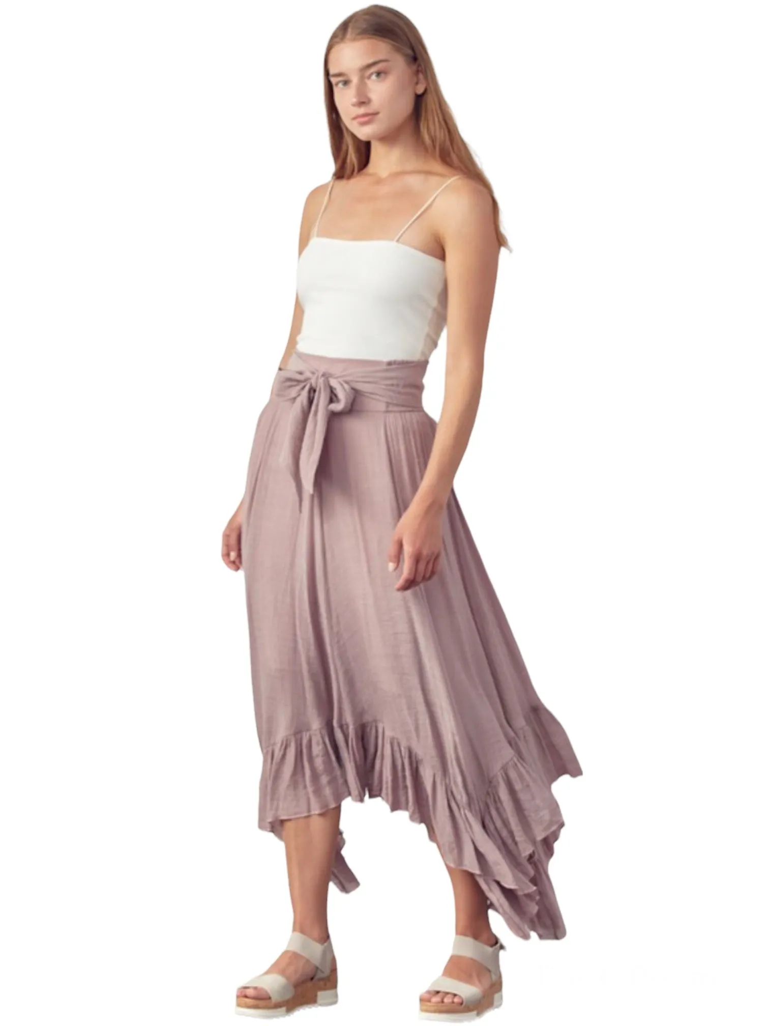 Scarlett’s Fluttery Flowy Maxi Skirt- Dusty Mauve