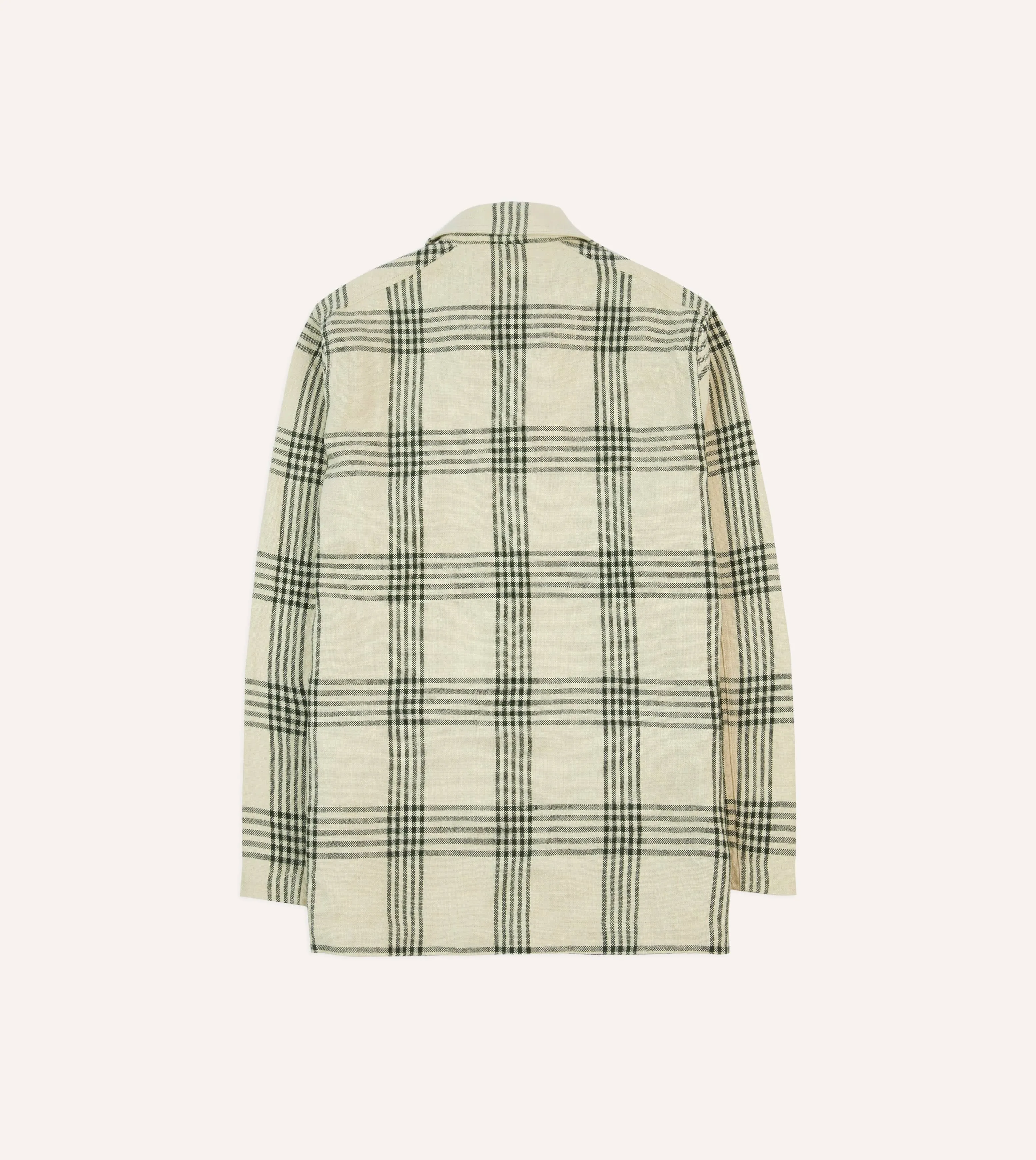 St. JOHN by Drake's Green Check Linen Five-Pocket Chore Jacket