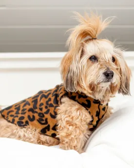 Stretch Fleece Pullover in Leopard Print