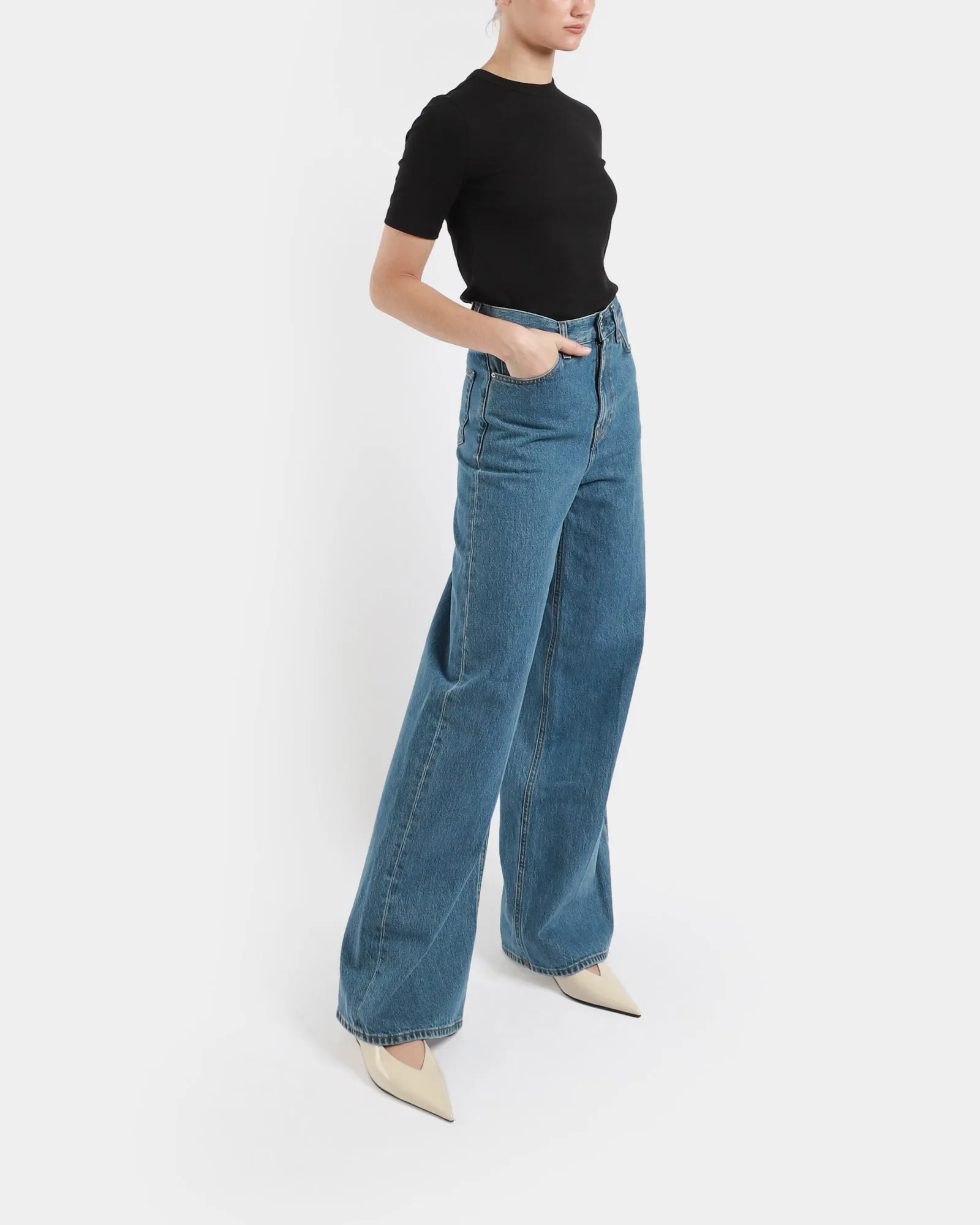 Wide Leg Denim Jeans